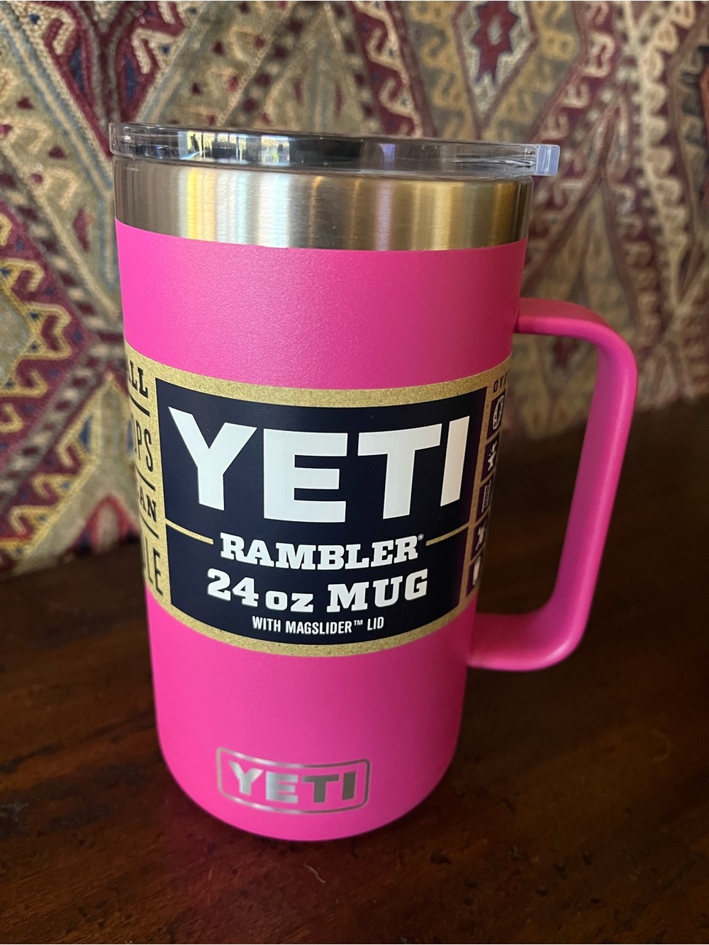 Yeti Rambler 24 oz Travel Mug in Prickly Pear Pink - NWT